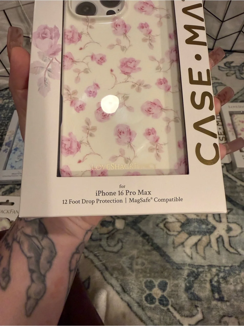 LoveShackFancy Pink Floral iPhone 16 Pro Max Case NWT